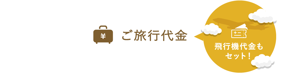 ご旅行代金（飛行機代金もセット！）